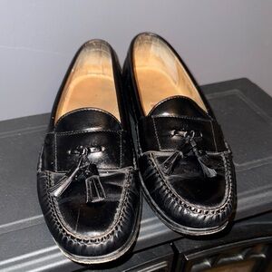 Cole Haan Black Leather Tassel Loafers